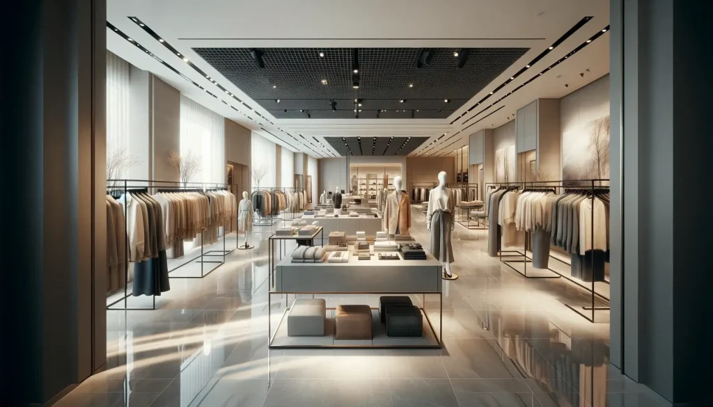 intérieur d'une boutique de prêt à porter